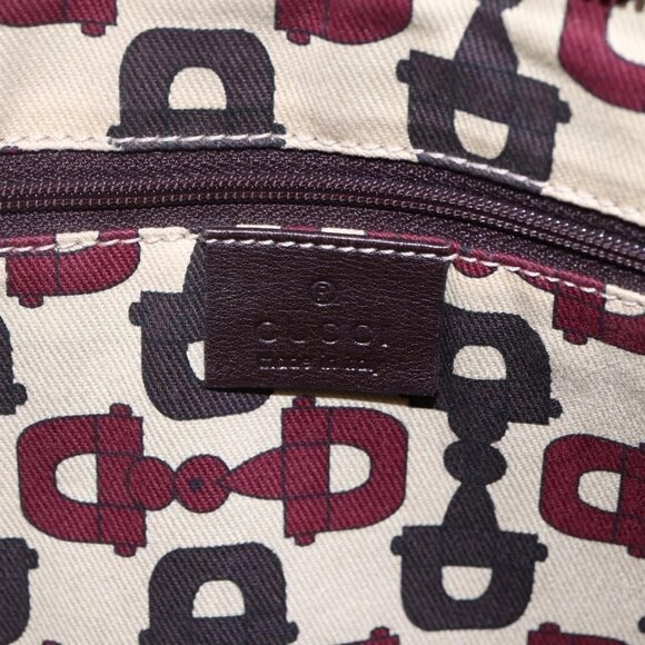 GUCCI Guccissima Abbey GG Canvas Bag Leather Bordeaux Gold 131326 Auth ep11342 - Picture 12 of 16
